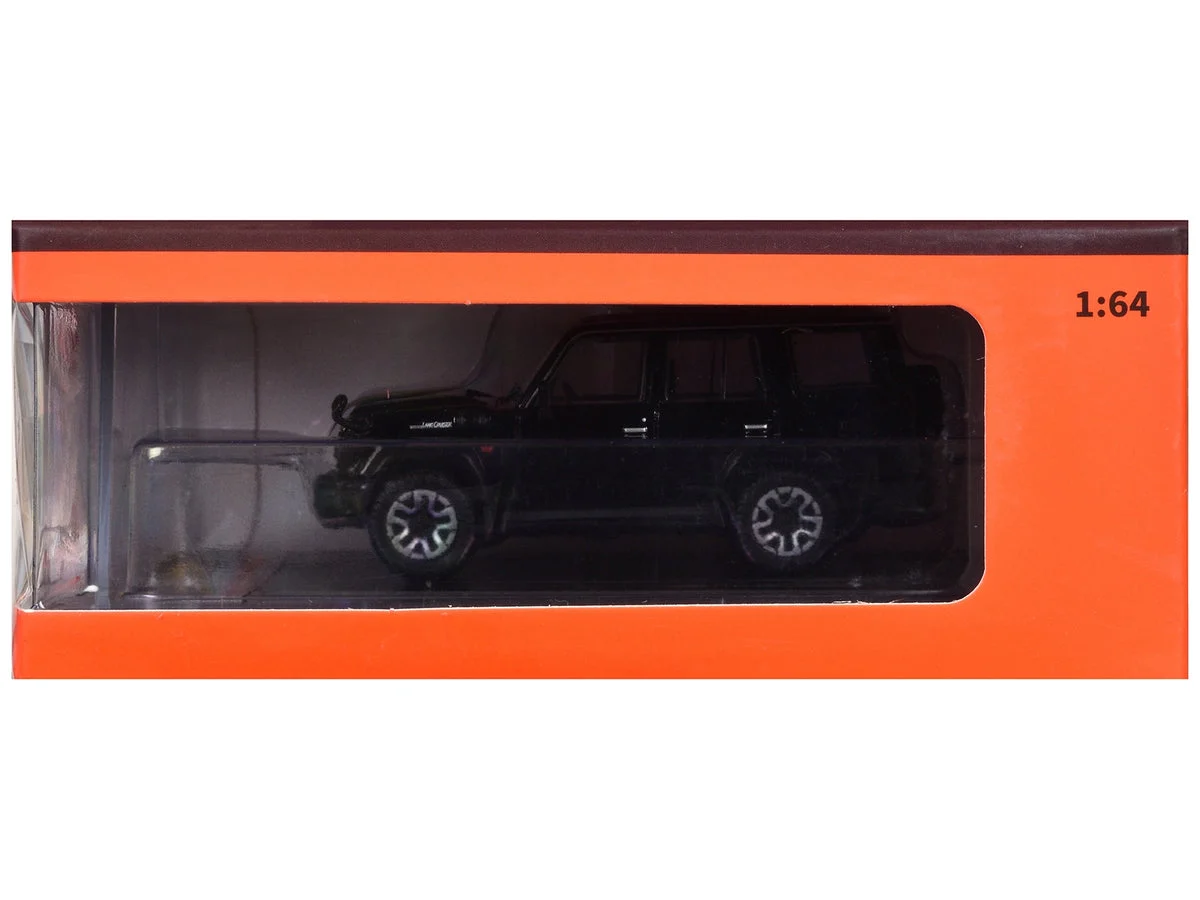 Toyota Land Cruiser (J76) RHD (Right Hand Drive) Black 1/64 Diecast Model Car by GCD