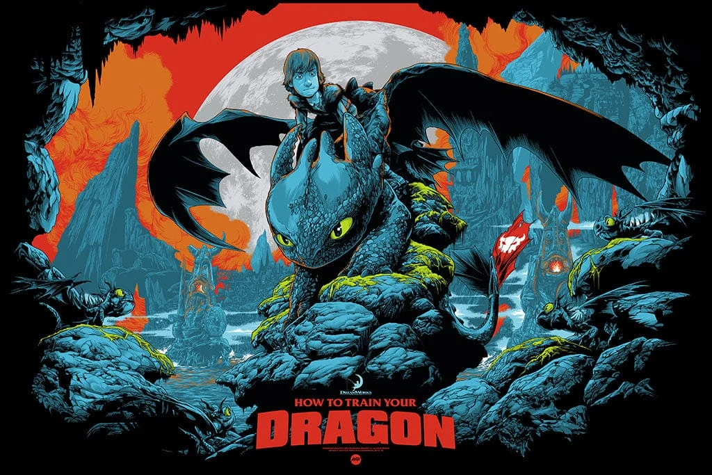 How To Train Your Dragon Screenprinted Poster - Ken Taylor