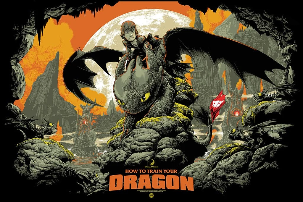 How To Train Your Dragon Variant Screenprinted Poster - Ken Taylor