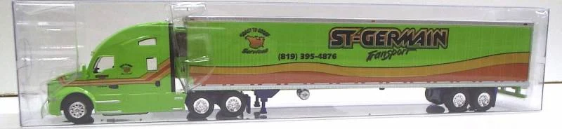 Kenworth T680 Sleeper Cab (Green) W/ 53’ Reefer Van, St. Germain Livery, 1:87 (HO) Scale Model - Trucks N Stuff