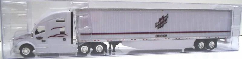 Kenworth T680 Sleeper Cab (White) W/ 53’ Dry Van, Heartland Express Livery, 1:87 (HO) Scale Model - Trucks N Stuff