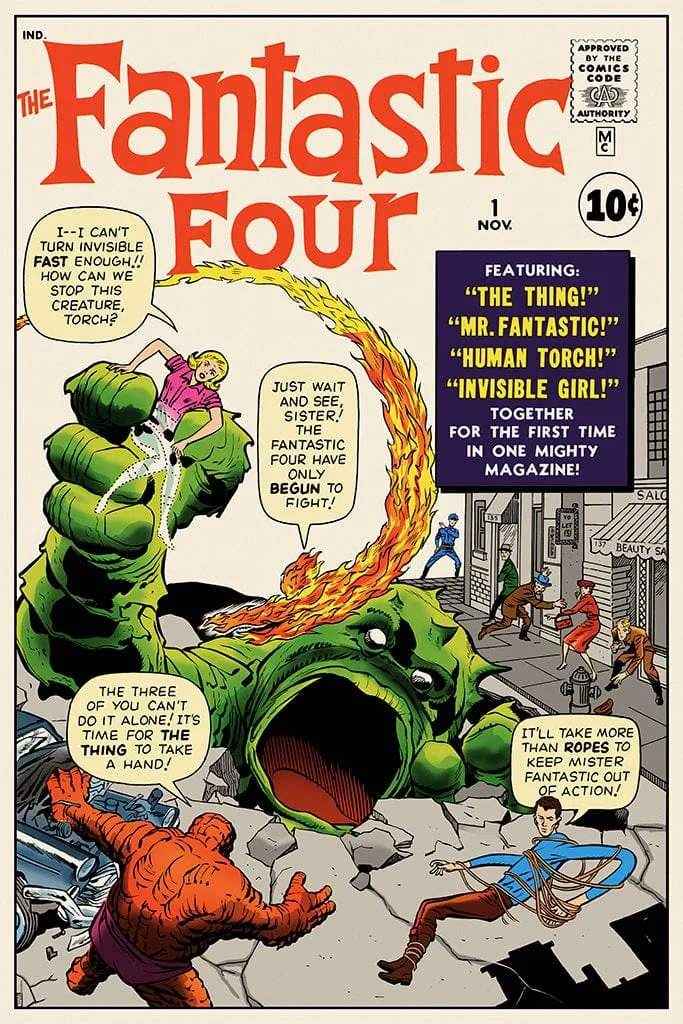 Fantastic Four #1 Screenprinted Poster - Jack Kirby