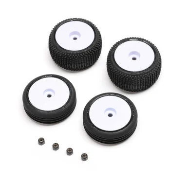 LOS1763: Tires, Wheels, White, Mounted: Micro-B