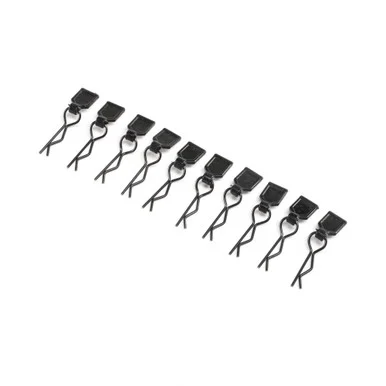 Losi LOS246003 Body Clips, Black, Small (10): LMT