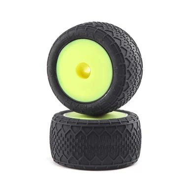 Losi LOS41008 1/18 BK Bar Front/Rear 1.4 Pre-Mounted Tires, 12mm Hex, Yellow: Mini-T 2.0