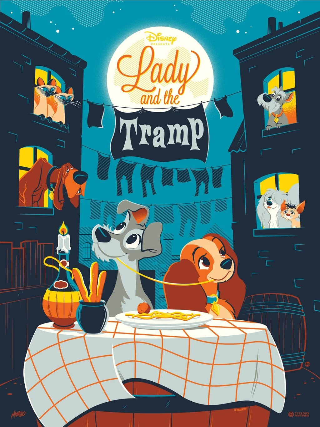 Mondo X Cyclops Print Works Print #18: Lady and the Tramp - Dave Perillo
