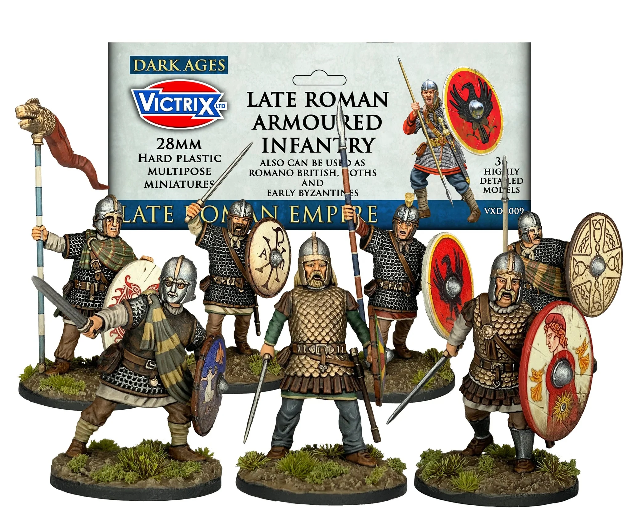 Late Roman Armored Infantry, 28 mm Scale Model Plastic Figures - Victrix