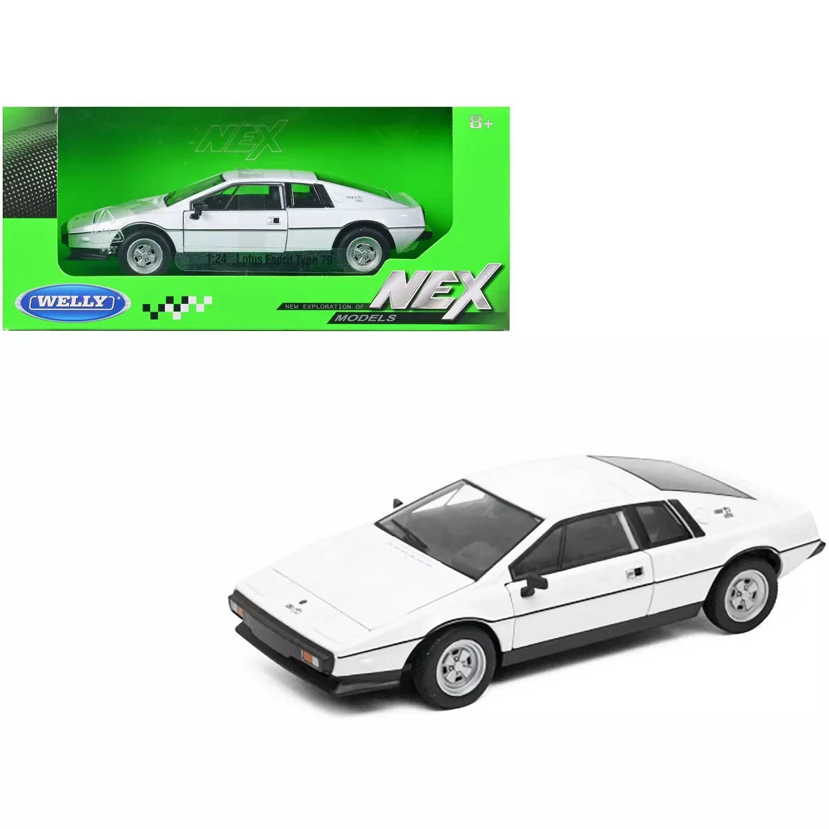 Lotus Esprit Type 79 White 1:24 Diecast Model SUV – NEX Collection - Welly