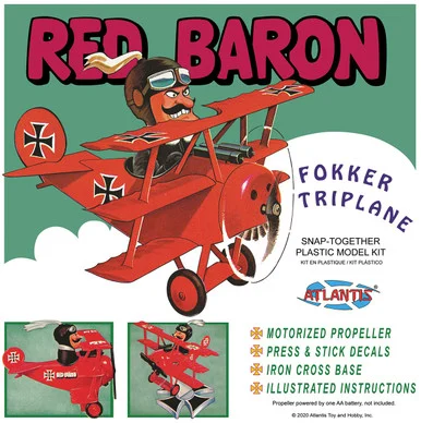Atlantis Models M5903 Red Baron Fokker Triplane Model Kit Snap
