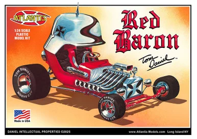 Atlantis Models M6740 Tom Daniel Red Baron Show Rod with Trading Card 1/24 Scale Model Kit