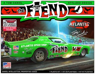 Atlantis Models 8278 Tom Daniel Fiend Funny Car 1/32 Scale Model Kit Snap