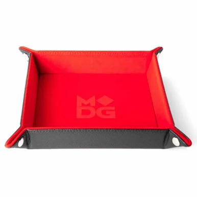 Metallic Dice Games 531 Red Velvet Dice Tray w/ Leather Back, 10in x10in