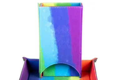 Metallic Dice Games 548 Watercolor Rainbow Fold Up Velvet Dice Tower