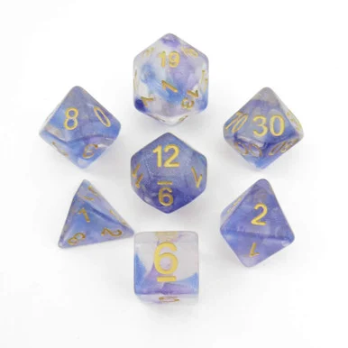 Metallic Dice Games 703 16mm Unicorn Resin Polyhedral Midnight Fantasy Dice Set