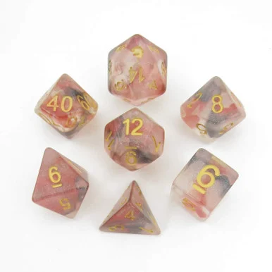 Metallic Dice Games 704 16mm Unicorn Resin Polyhedral Phoenix Ash Dice Set