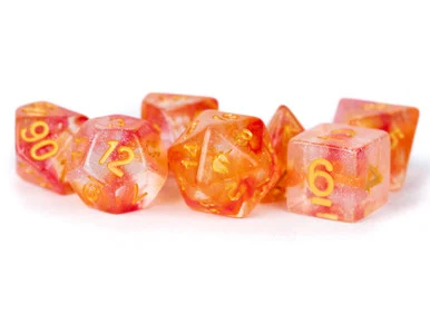 Metallic Dice Games 707 16mm Unicorn Resin Polyhedral Mystic Embers Dice Set