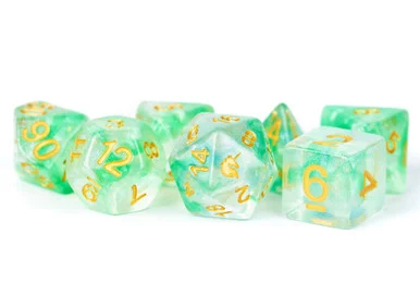 Metallic Dice Games 709 Unicorn Resin 16mm Polyhedral Icy Everglades Dice Set