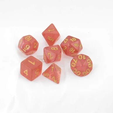 Metallic Dice Games 721 16mm Unicorn Resin Polyhedral Red Dice Set