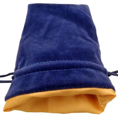 Metallic Dice Games 8002 Large Blue Velvet Dice Bag w/ Gold Satin Lining, 6in x 8in