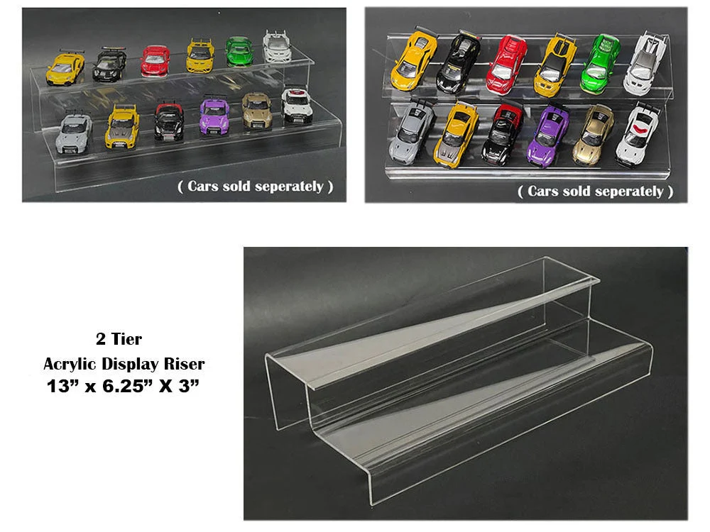 2 Tier Acrylic Stand Riser "Mijo Exclusives" for 1/64 Scale Models - Unbranded