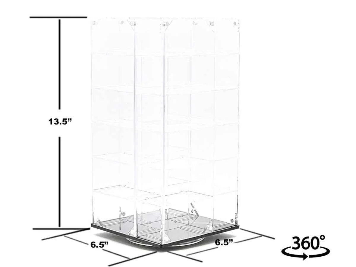 Acrylitower Showcase 24 Car Display Desktop Spinner with Cover Clear "Mijo Exclusives" for 1/64 Scale Models - Other