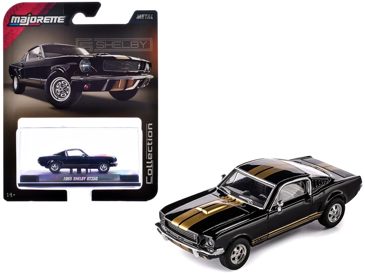 1965 Shelby GT350 Black with Gold Stripes "Collection" Series 1/64 Diecast Model Car by Majorette