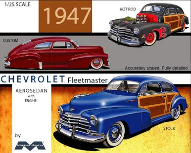 Moebius Models 2301 1947 Chevrolet Fleetmaster Aerosedan 1/25 Scale Model Kit