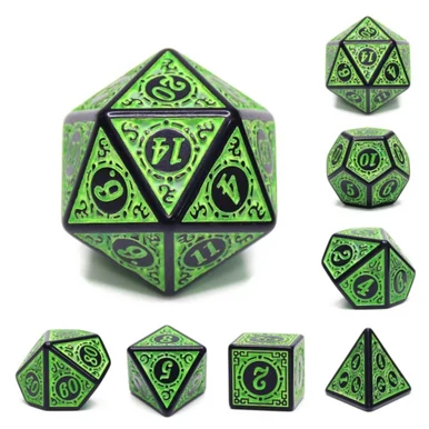 Foam Brain Games 2236 Magic Flame - Green RPG Dice Set