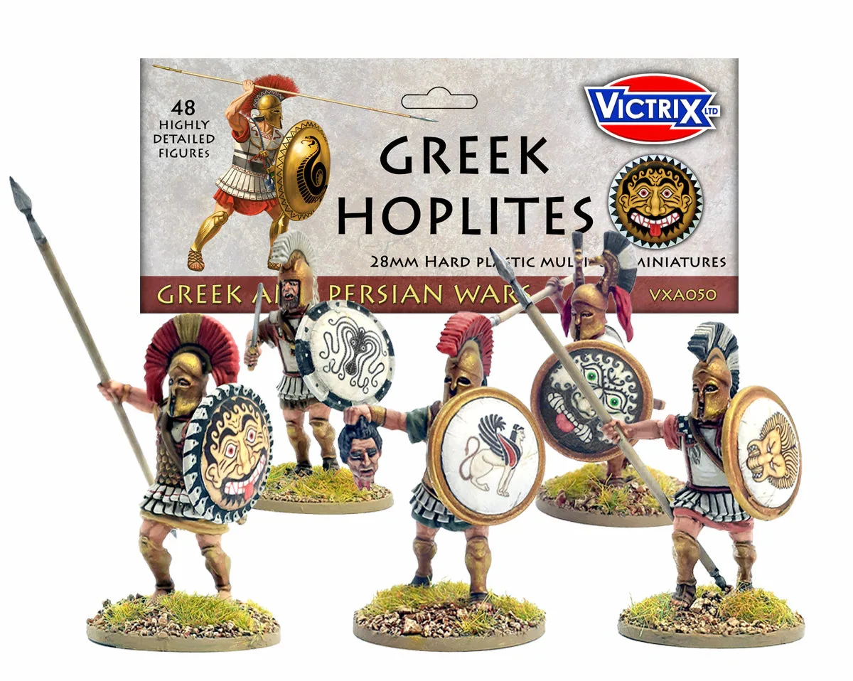 Greek Hoplites, 28 mm Scale Model Plastic Figures - Victrix