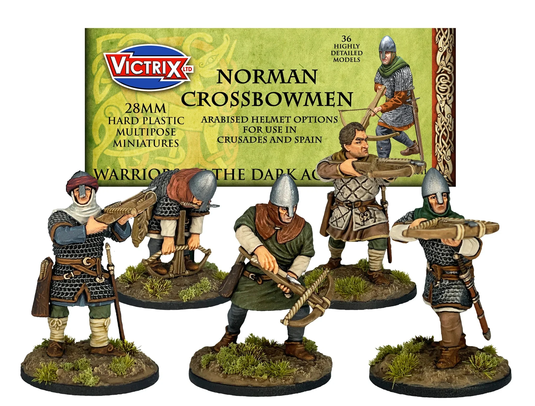 Norman Crossbowmen, 28 mm Scale Model Plastic Figures - Victrix