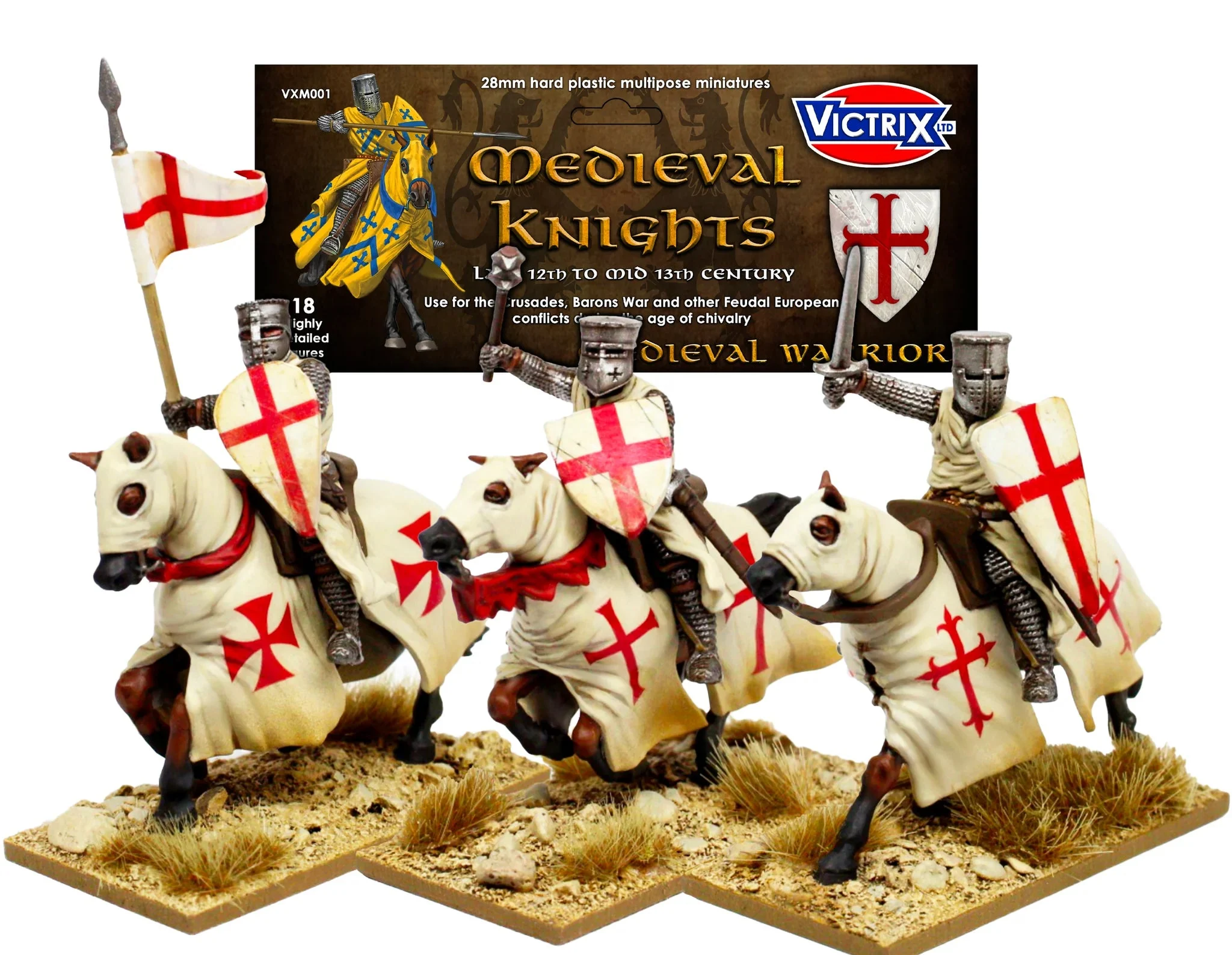 Medieval Knights, 28 mm Scale Model Plastic Figures - Victrix