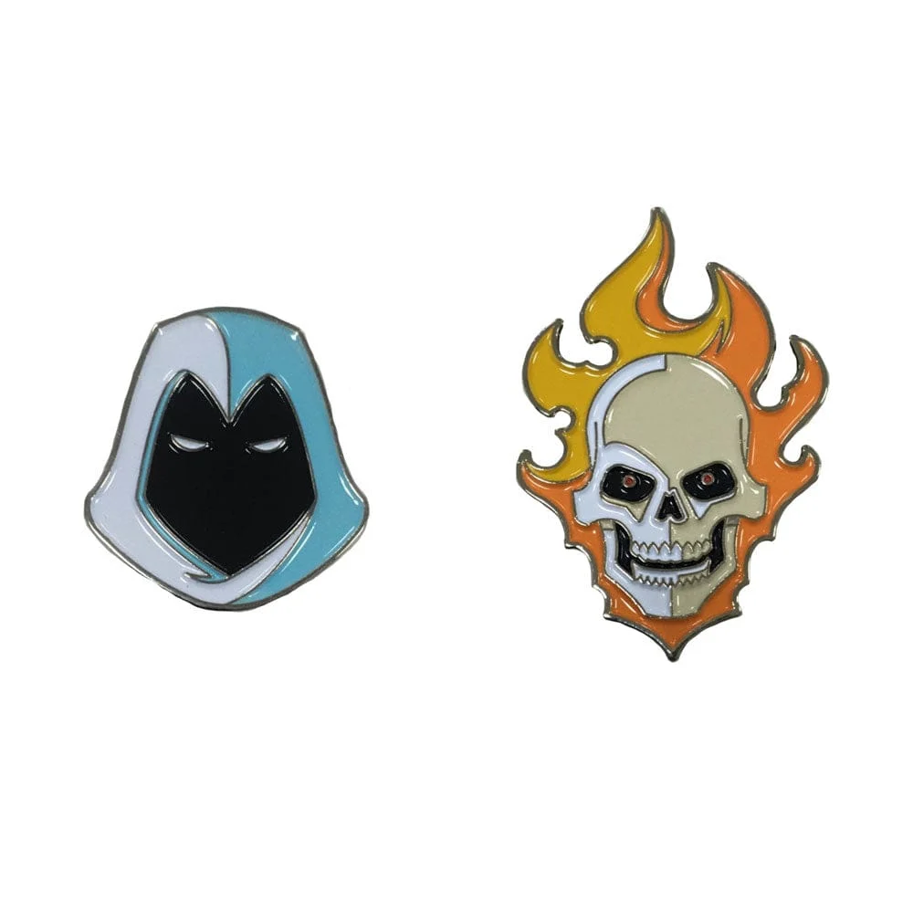 Marvel Knights: Ghost Rider & Moon Knight Enamel Pin Set - Tom Whalen