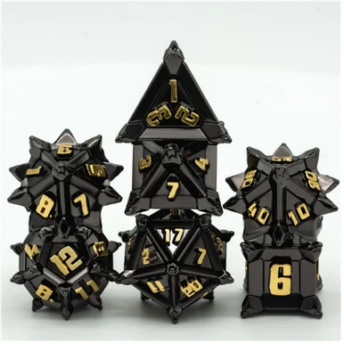 Foam Brain Games 4198 Warrior's Flail: Medieval - Metal RPG Dice Set