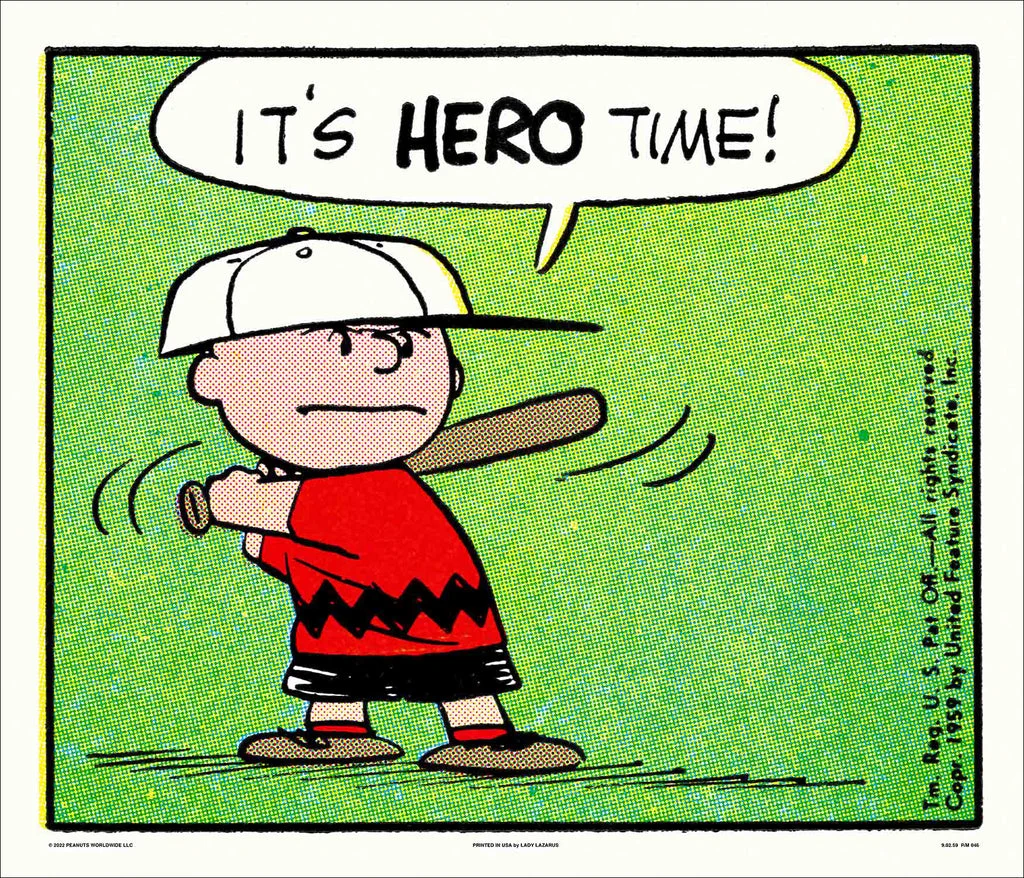 Peanuts It's Hero Time Poster - Charles Schulz