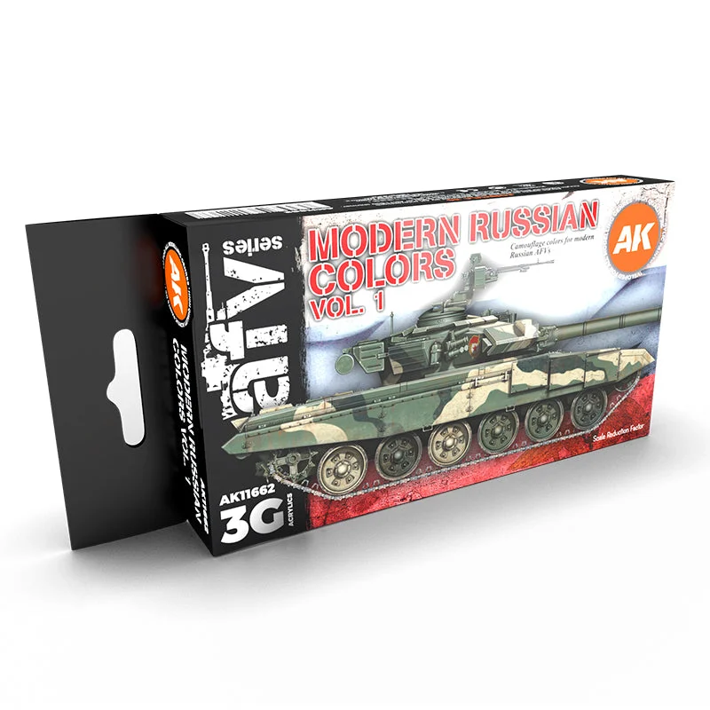 Modern Russian Colors Vol 1 Acrylic Paint Set (Box of 6 Paints) - AK Interactive