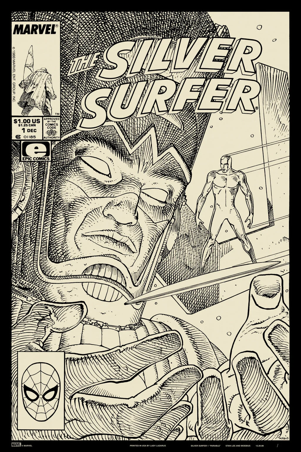 Silver Surfer: Parable Keyline Variant Poster - Moebius