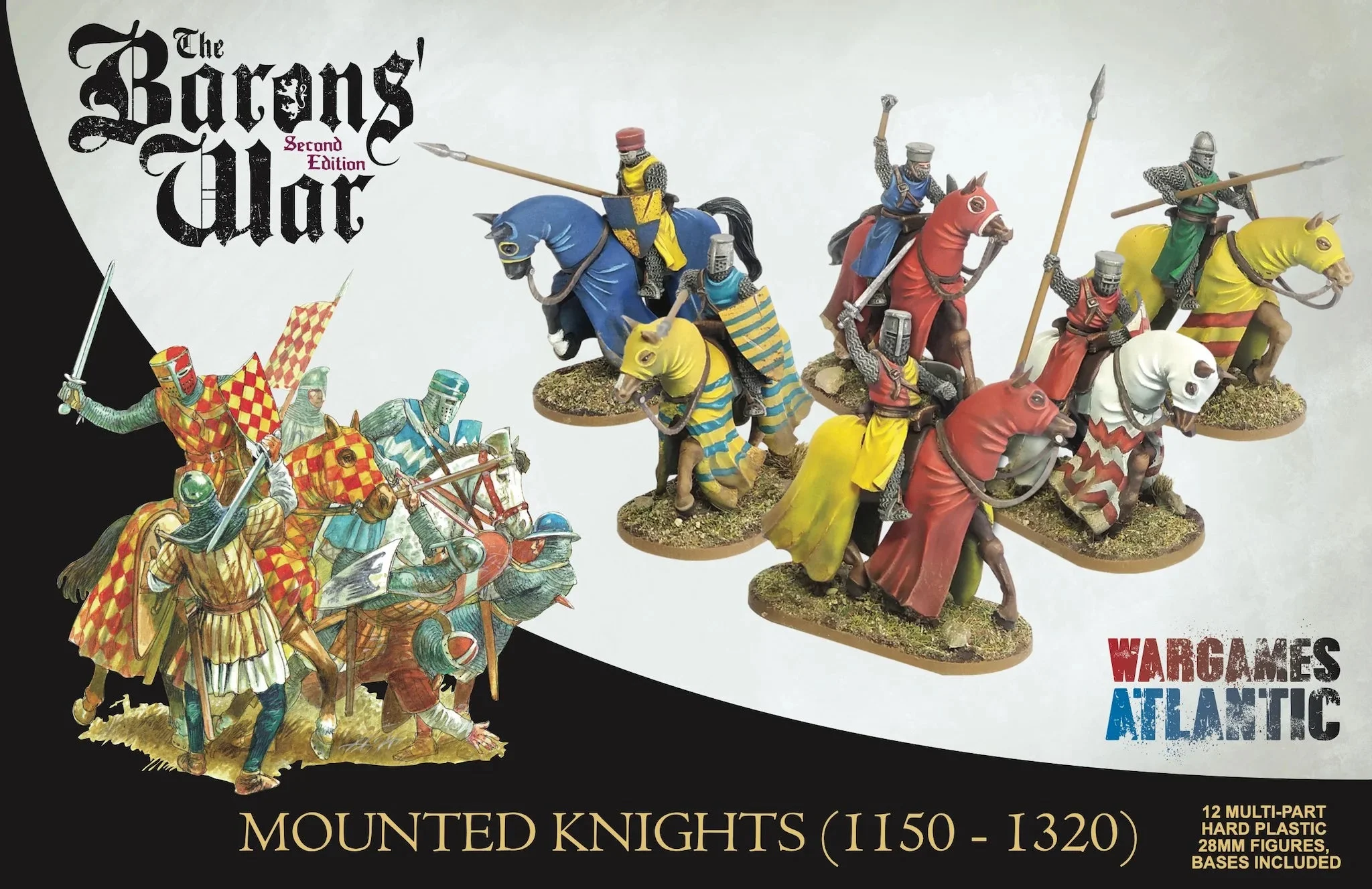 Mounted Knights (1150-1320) 28 mm Scale Model Plastic Figures