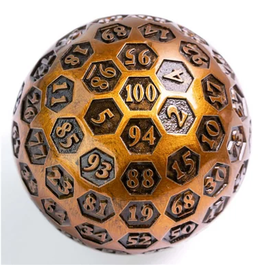Foam Brain Games 5079 Inscribed 45mm Metal D100 - Gold