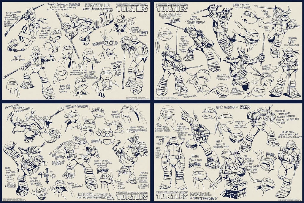 Teenage Mutant Ninja Turtles Character Concepts (Set of 4) - Ciro Nieli