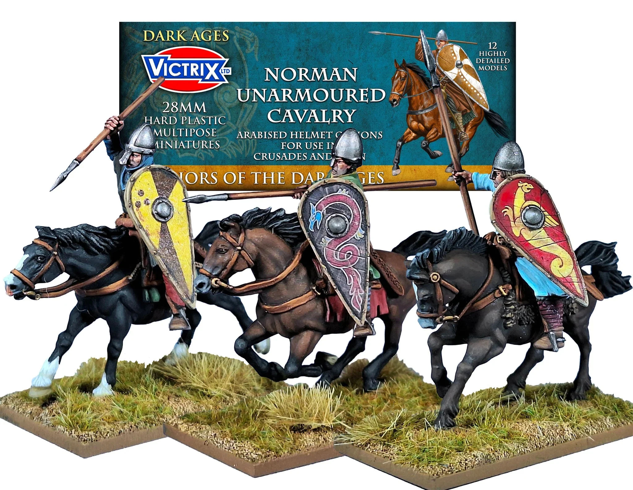 Norman Unarmored Cavalry, 28 mm Scale Model Plastic Figures - Victrix