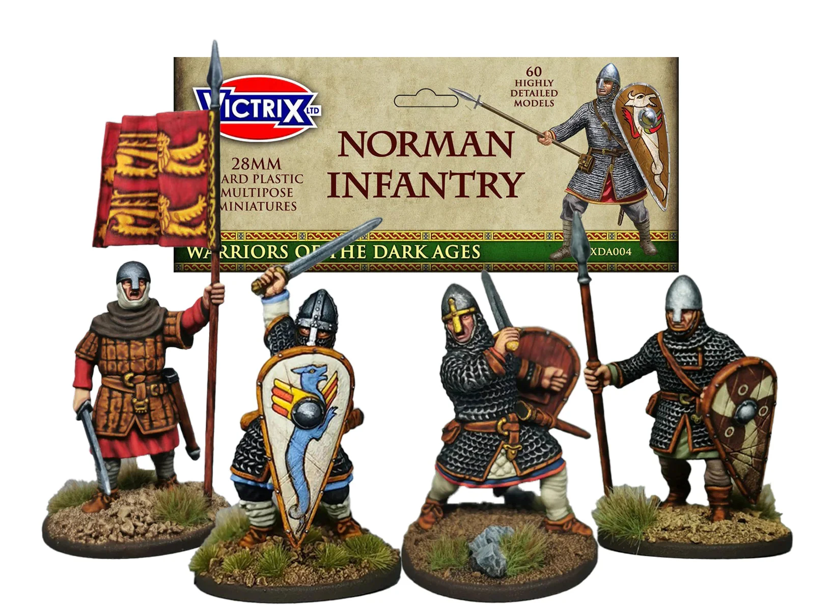 Norman Infantry, 28 mm Scale Model Plastic Figures - Victrix