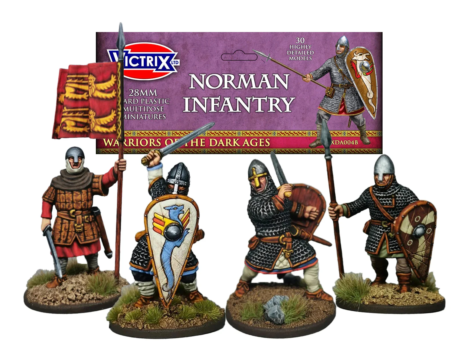 Norman Infantry Skirmish Pack, 28 mm Scale Model Plastic Figures - Victrix