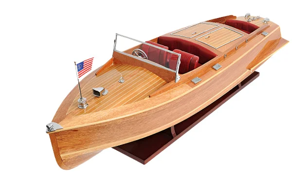 Old Modern Handicrafts Chris Craft Runabout, Wooden Scale Model