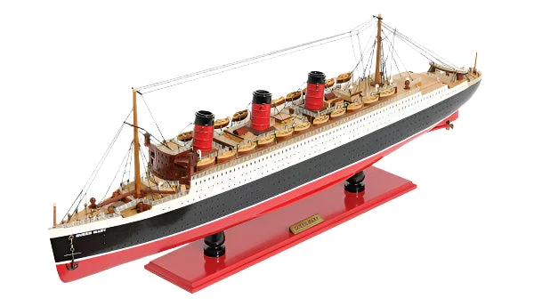 RMS Queen Mary Wooden Scale Model - Old Modern Handicrafts