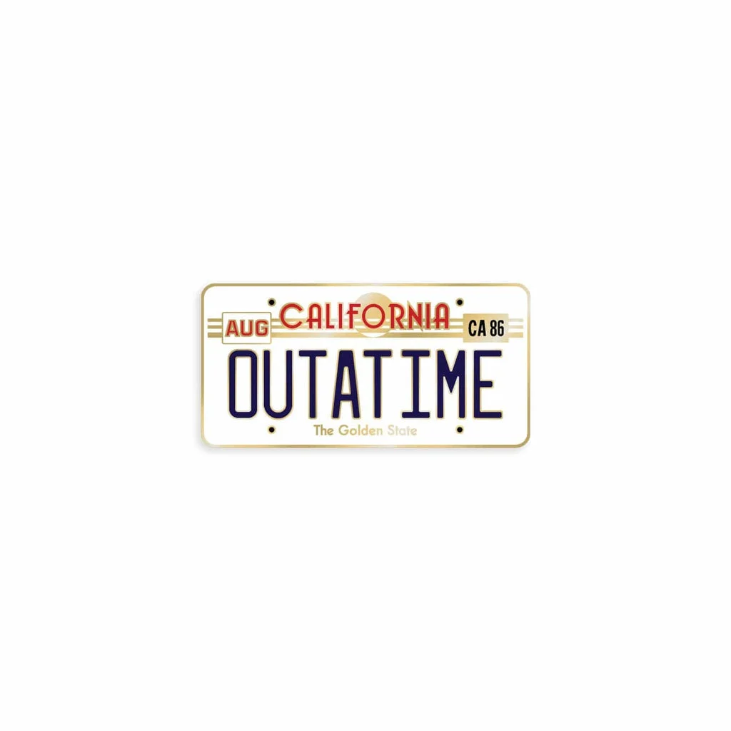OUTATIME License Plate Enamel Pin - Bruce Yan