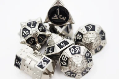 Foam Brain Games 4277 Dice 51: Onyx Ethers - Metal RPG Dice Set