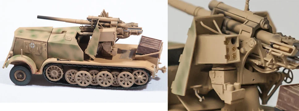 Sd.Kfz 8 DB9 Halftrack with 8.8 cm Flak 18, 1/72 Scale Diecast Model - PMA