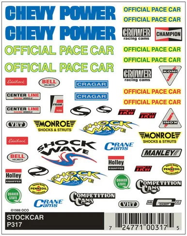 Pine Car P317 Dry Transfer/NASCAR - Pinecar