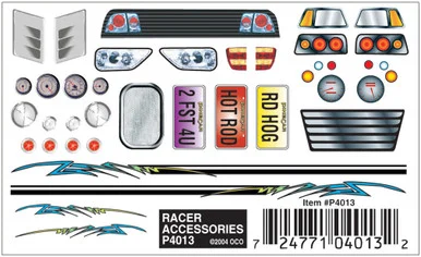Pine Car P4013 Dry Transfer Decals, Racer Accessories - Pinecar