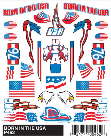 Pine Car P462 Stick-On Decal/Born in USA